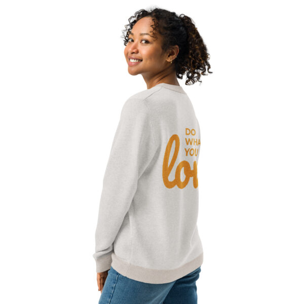 Knitted crew neck sweater (peace & do what you love) - Image 4
