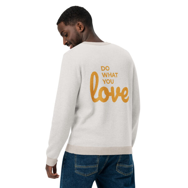 Knitted crew neck sweater (peace & do what you love) - Image 6