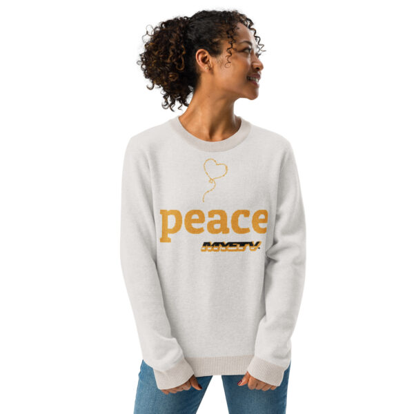 Knitted crew neck sweater (peace & do what you love)