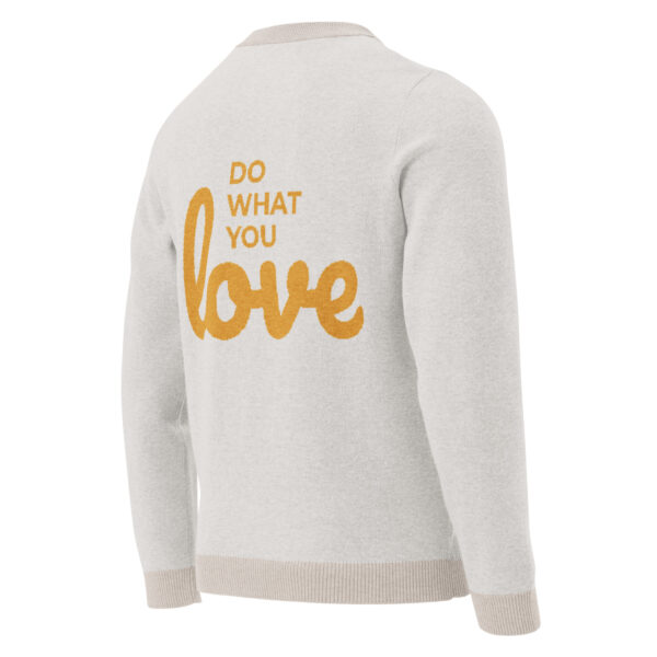 Knitted crew neck sweater (peace & do what you love) - Image 2